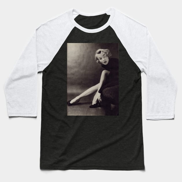 Marlene Dietrich legs Baseball T-Shirt by KOTFILMS